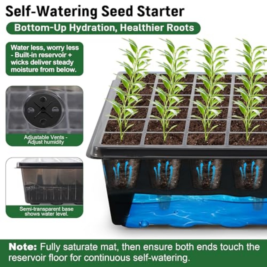 60-Cell Self-Watering Seed Sta - Humidity Dome Kit ulasan dan harga